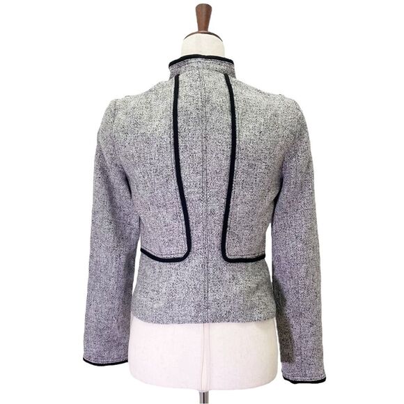 WHBM White House Black Market Tweed Zip Front Moto Blazer Tailored Jacket Size 2 - Picture 3 of 13